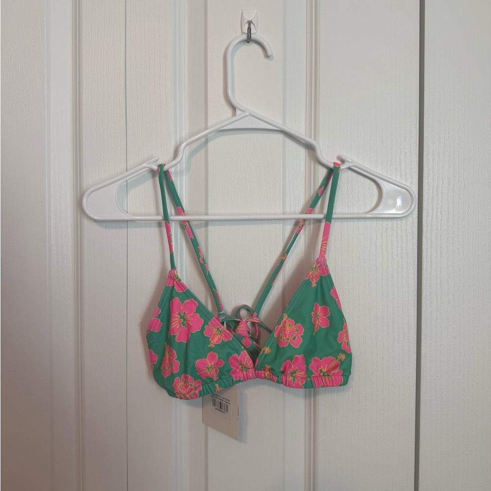 Kulani Kinis Tropical Pink and Green Bikini Top